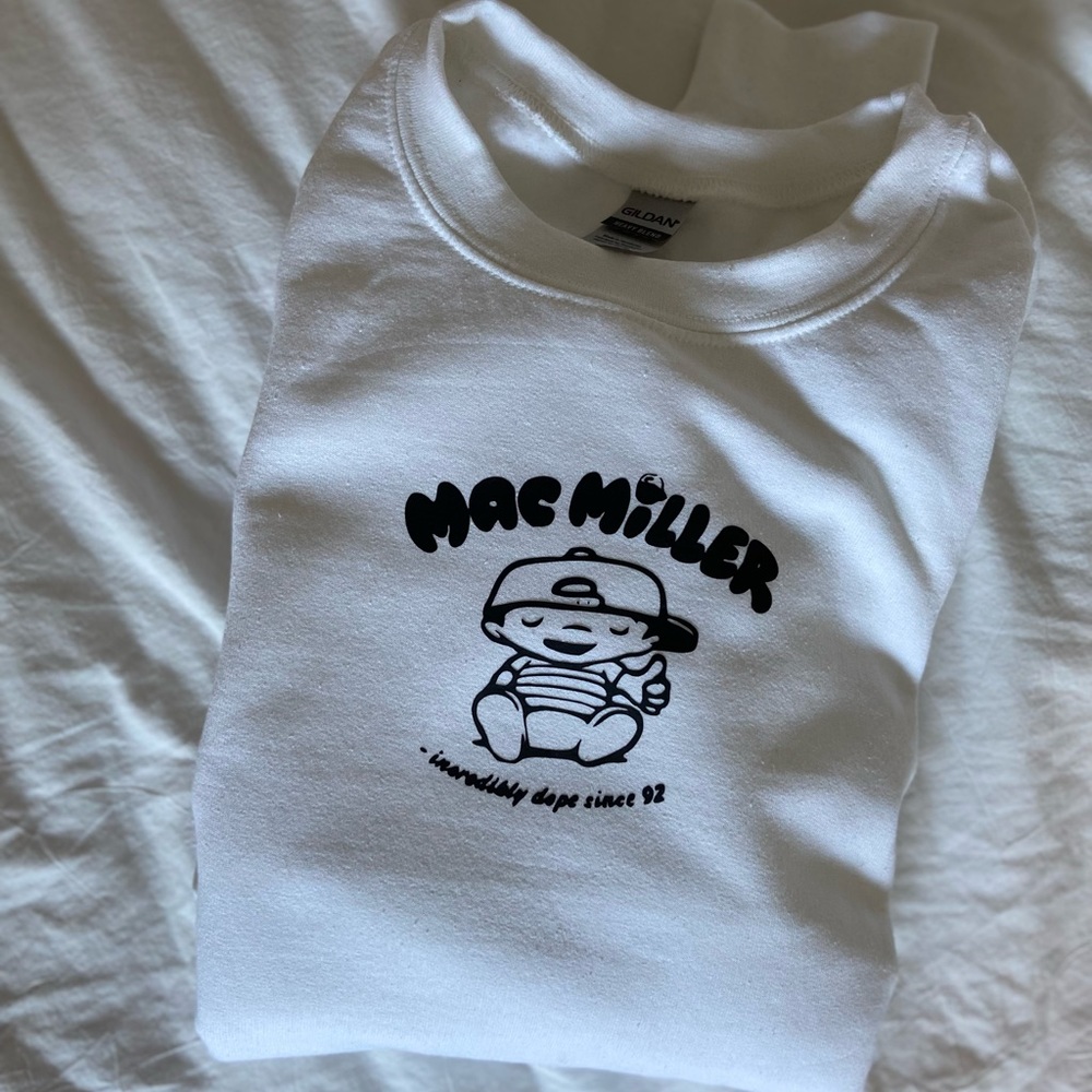 Mac Miller White Crewneck Sweatshirt